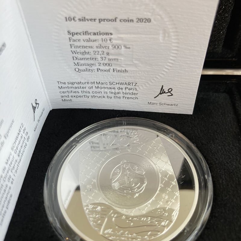 BERLUTI公式 フランス造幣局 ベルルッティ125周年記念銀貨 10ユーロ