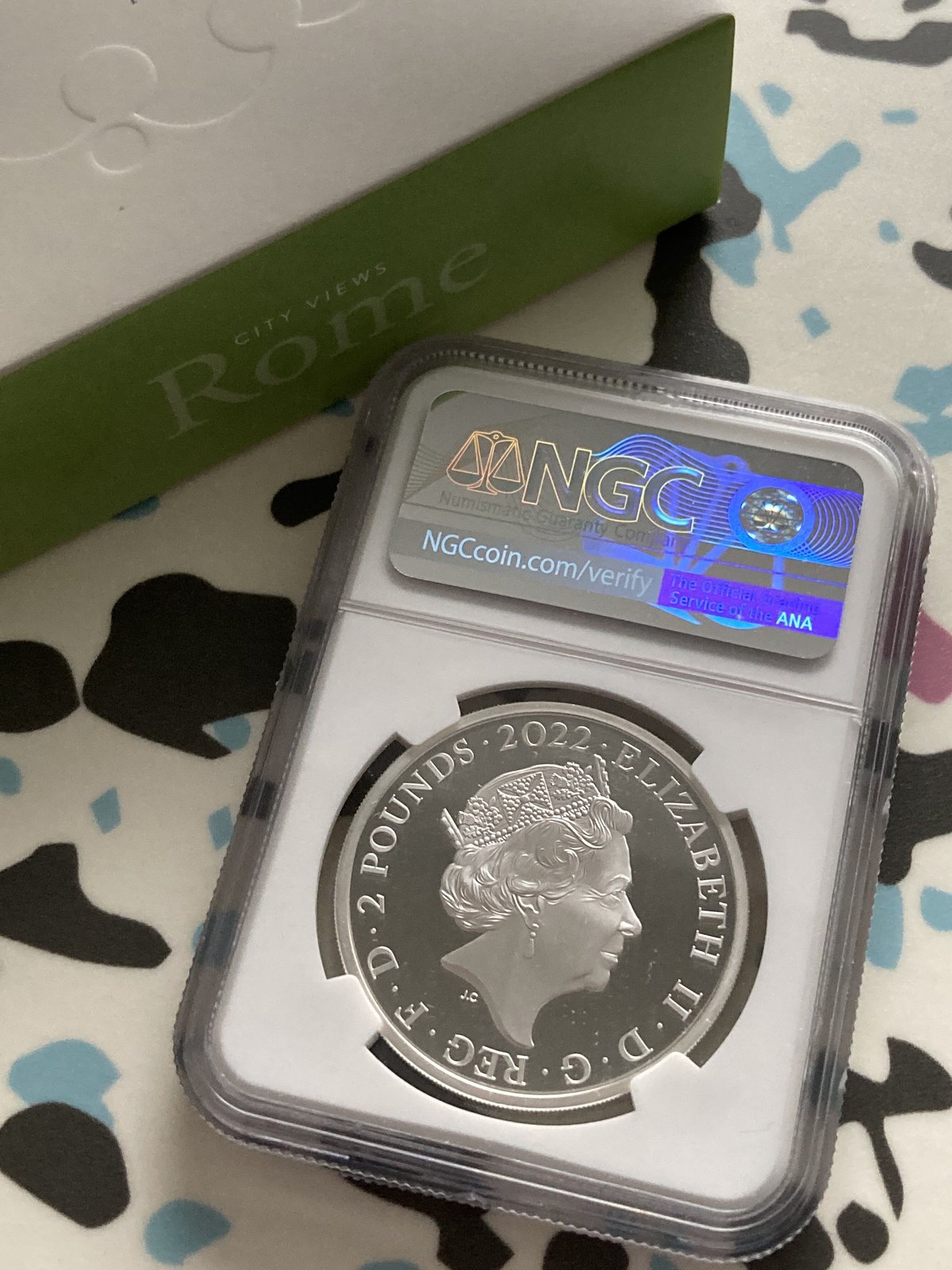 NGC70鑑定+FDI・発行即日鑑定】1オンス銀貨 都市景観 ローマ 2022年