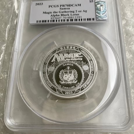 【2oz・アルファ版】 MTG公式 ブラックロータス マジックザギャザリング PCGS鑑定PR70 サモア造幣局 2オンス銀貨 シルバー プルーフコイン ※トレカ・トレーディングカードではない