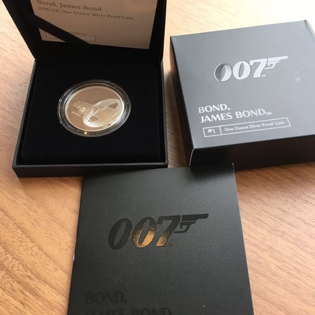 【第１貨・１オンス銀貨】007 ジェームズボンド ２ポンド銀貨 プルーフコイン シルバー ロイヤルミント 2020 Royal Mint  £2 1oz Silver James Bond