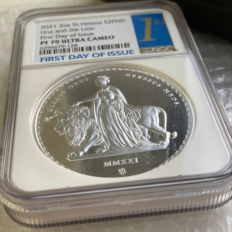 NGC鑑定PF70UC+FDI】 2オンス銀貨 ウナとライオン マスターピース版