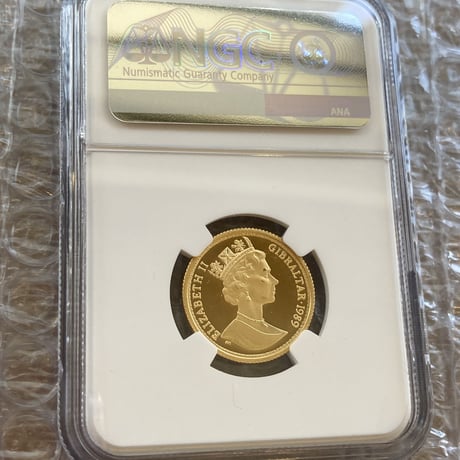 【NGC鑑定MS68・Top4】1989年 ウナとライオン イギリス領ジブラルタル 1ソブリン金貨 ゴールドコイン ミドルエリザベス ヴィクトリア女王1839年版からの150周年記念