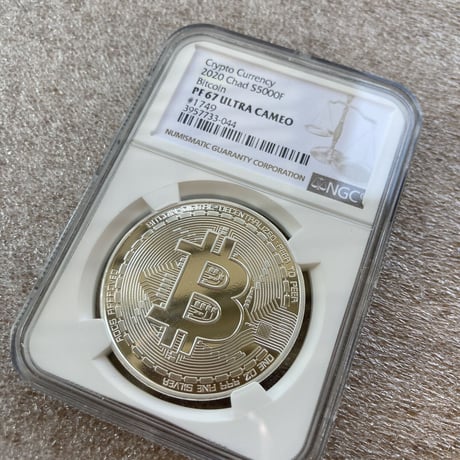 【NGC鑑定PF67】 ビットコイン プルーフ版 チャド共和国 CFAフラン 1オンス銀貨 シルバーコイン 暗号資産 暗号通貨 仮想通貨 クリプトアセット Bitcoin