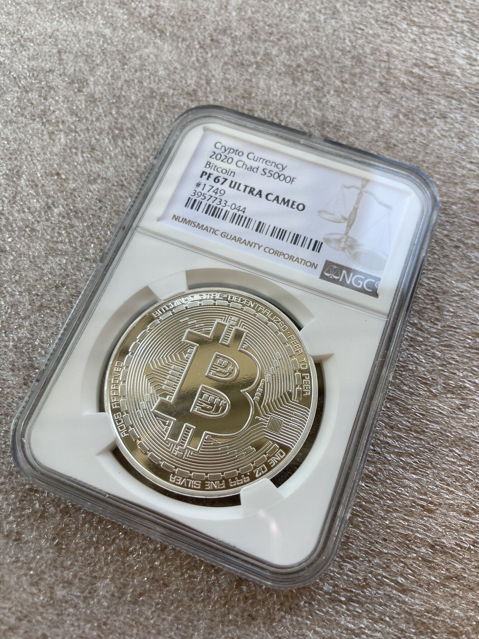 NGC鑑定PF67】 ビットコイン プルーフ版 チャド共和国 CFAフラン 1