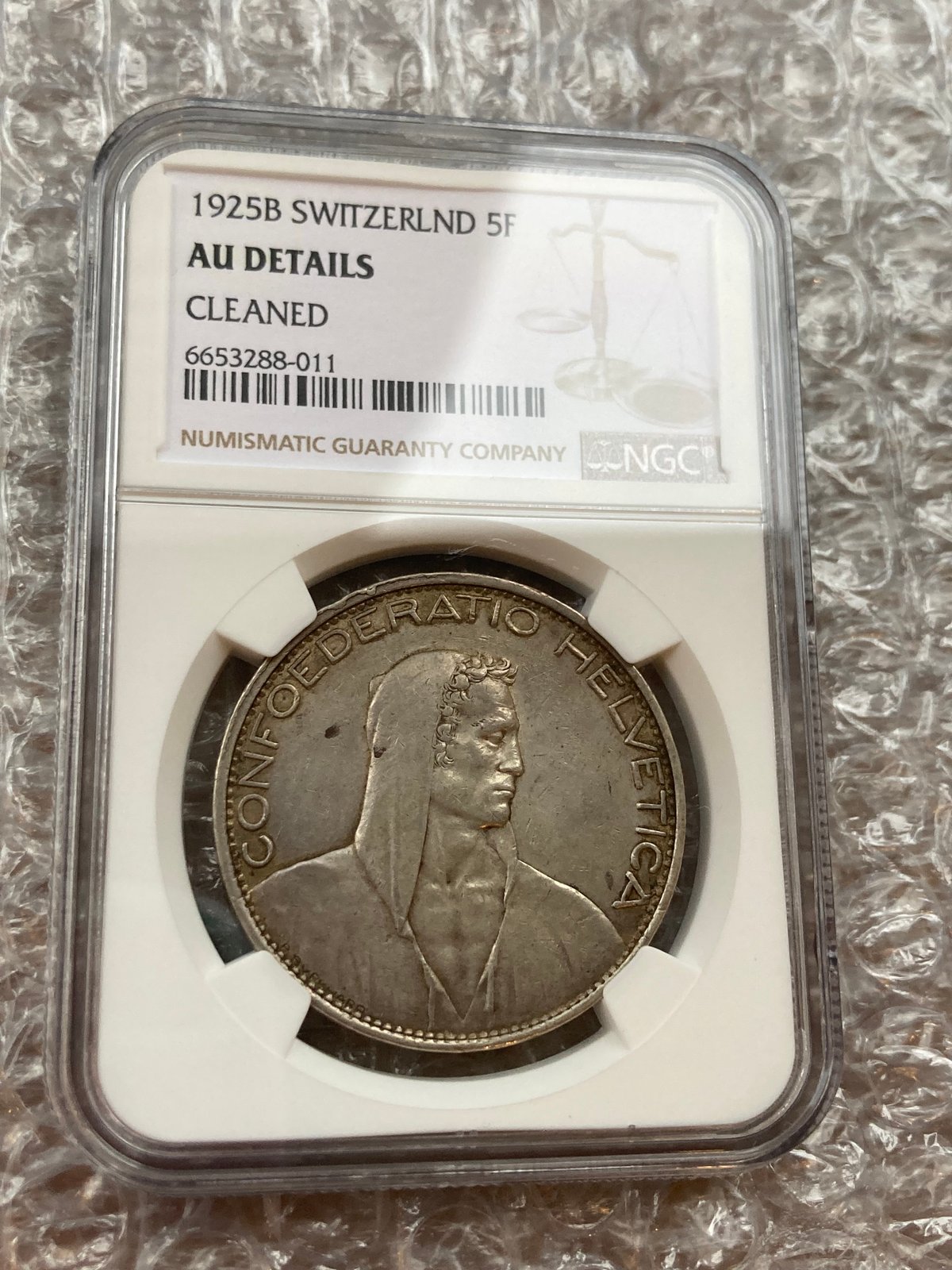 スイス ウィリアム・テル 1925年 5フラン銀貨 シルバー アンティークコイン モダンコイン...