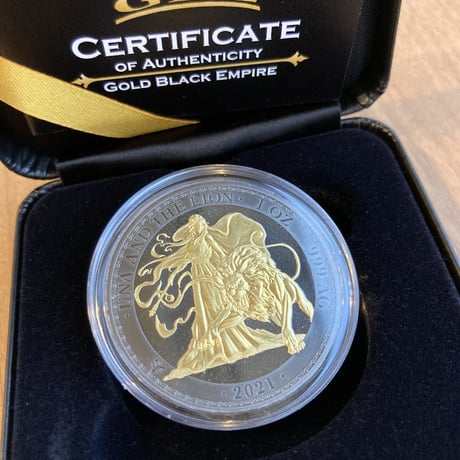 ウナとライオン 2021 ゴールドブラックエンパイア版 銀貨 1オンスシルバーコイン Una Lion Gold Black Empire silver coin
