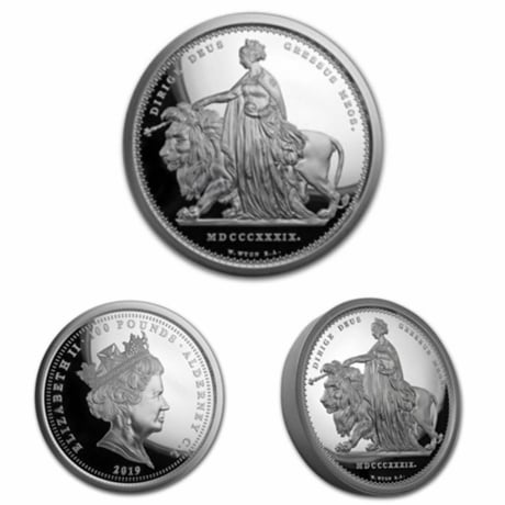 【重量1kg】ウナとライオン コイン 銀貨 100ポンド 1キログラム 2019 イギリス領オルダニー 英国 エリザベス シルバー Una Lion Alderney