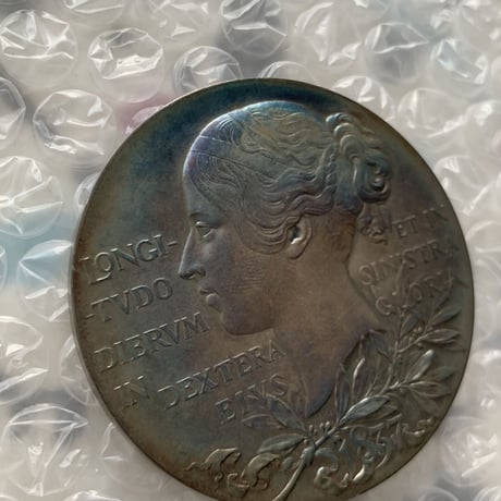【究極のトーン】 1897年 ヴィクトリア女王 ダイヤモンドジュビリー 銀 アンティーク シルバーメダル ヤングヘッド Queen Victoria Silver Medal ×アンティークコイン