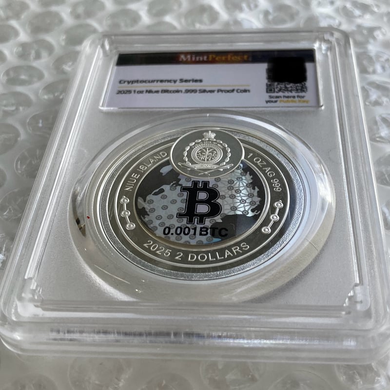 ビットコイン　0.001 0.001BTCが内蔵!!】 ビットコイン モチーフ ミントパーフェクト