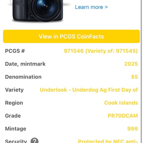 発行即日鑑定‼︎  PCGS鑑定PR70+FDI クック諸島 2025年 アンダールック・ドッグ イヌ 犬 銀貨 シルバー プルーフコイン 写真家 Andrius Burba Underlookdog