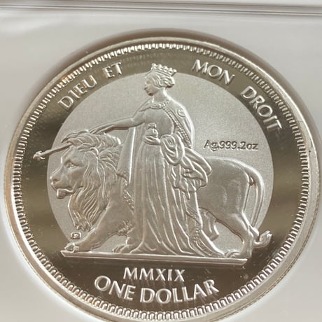 ピエフォー・2オンス版 NGC鑑定PF68 ウナとライオン 2019年 イギリス領 ヴァージン諸島 2oz 1ドル銀貨 シルバーコイン リバースプルーフ BVI Una Lion Piedfort
