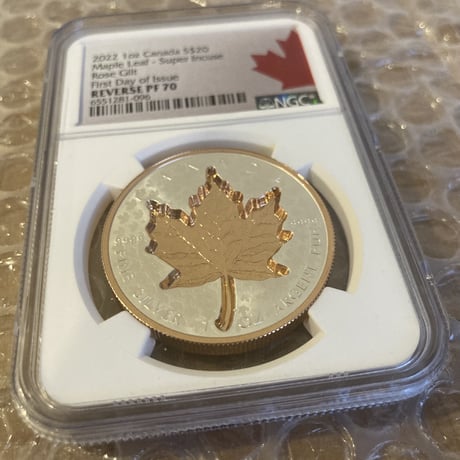 【NGC70鑑定・発行即日鑑定】カナダ メイプルリーフ銀貨 2022年 特殊打刻シルバーコイン 20ドル カナディアンミント