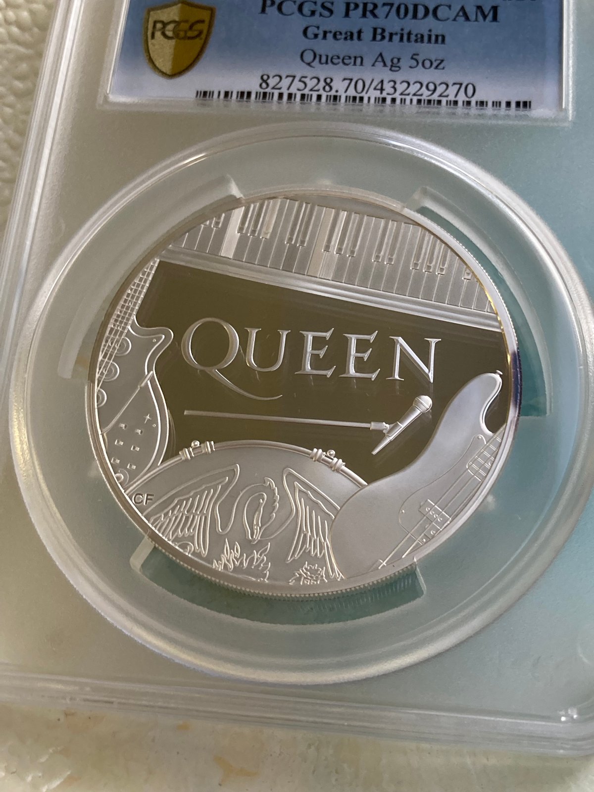 世界で5枚・PCGS鑑定PR70・5oz】 QUEEN ミュージック・レジェンド