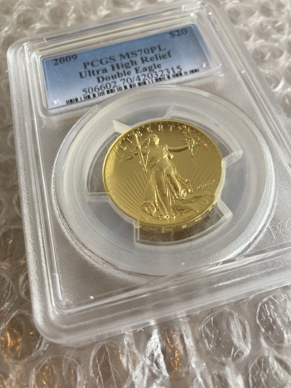 PCGS鑑定 MS70PL】2009年 ウルトラハイレリーフ金貨 コイン プルーフ