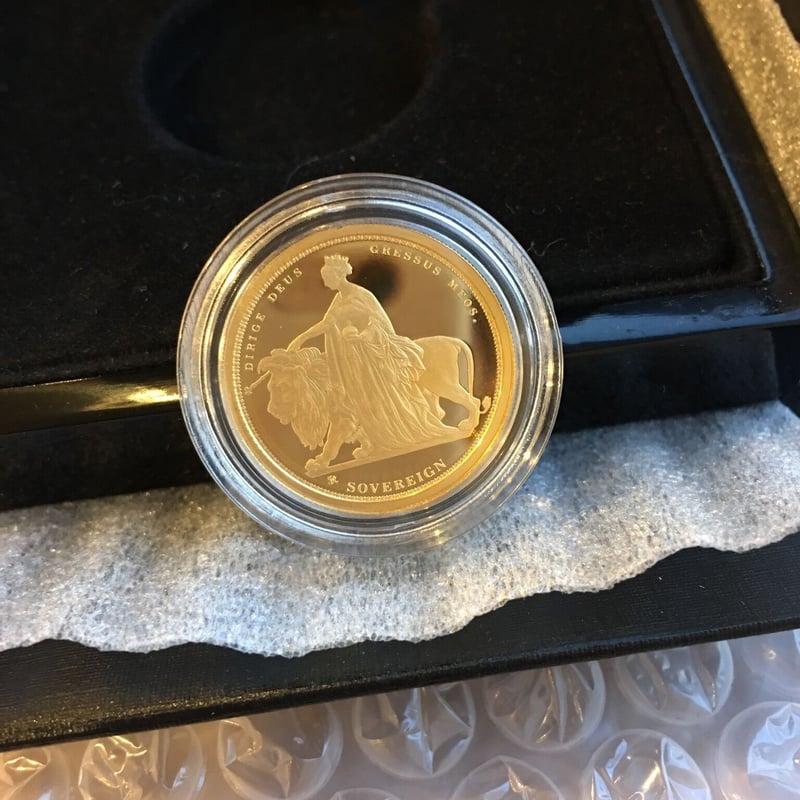 ウナとライオン 2019 オルダニー島 24k 1ソブリン金貨 ゴールド