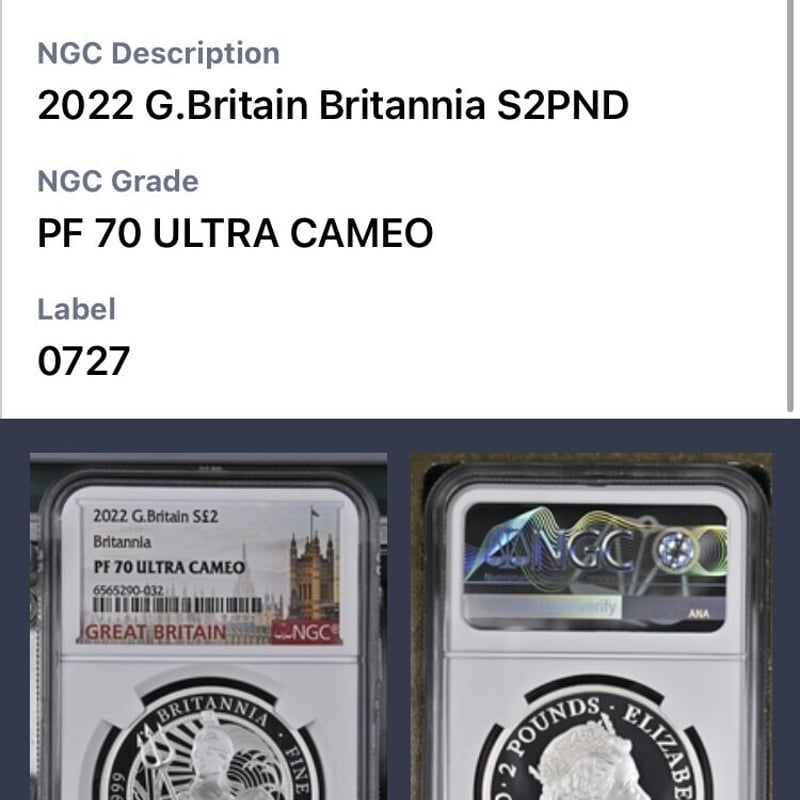 2022 イギリス ブリタニア 銀貨 NGC PF70 ULTRA CAMEO 【公式通販】