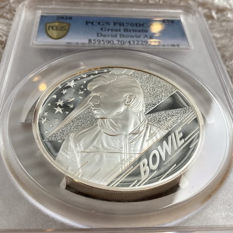 【PCGS70鑑定・世界でわずか3枚】デビッドボウイ 5オンス銀貨 シルバープルーフコイン 2020年 英国 イギリス造幣局 ロイヤルミント ミュージック・レジェンド David Bowie