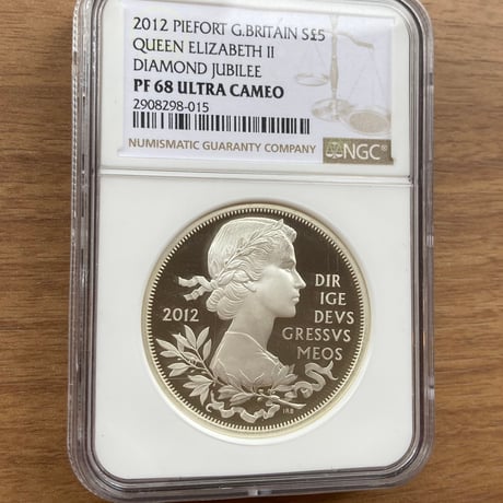 2012年 イギリス ダイヤモンドジュビリー 5ポンド 銀貨 NGC PF69