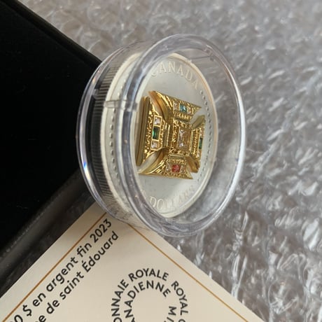 カナダ造幣局 聖エドワード王冠・クラウン銀貨 2023年 マットプルーフシルバーコイン 20ドル ロイヤル カナディアンミント エリザベス女王