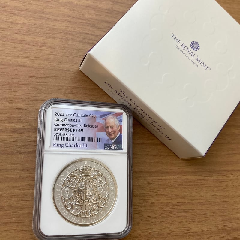 リバース版】2oz・NGC鑑定PF69 2023年 チャールズ3世 戴冠式記念 リバース版】2oz・NGC鑑定PF69 2023年 チャールズ3世 戴冠式記念