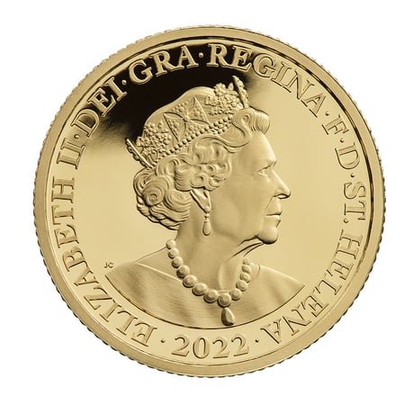 【発行100枚・特別ケース】モハール金貨 ライオン 2022年 イギリス領セントヘレナ造幣局 1ポンド ゴールドプルーフコイン インド MOHUR GOLD COIN INDIA