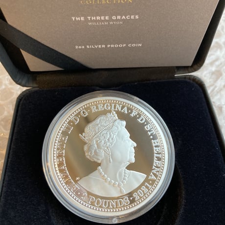 スリーグレイセス セントヘレナ版 2021年 2オンス銀貨 シルバー プルーフコイン Three Graces St.Helena Silver Proof Coin 2oz