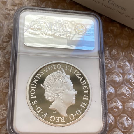 ※特別出品　【NGC鑑定 PF69UC】ロイヤルミント 2020 スリーグレイセス 2オンス 5ポンド銀貨 シルバープルーフコイン  英国 イギリス Three Graces Royal Mint
