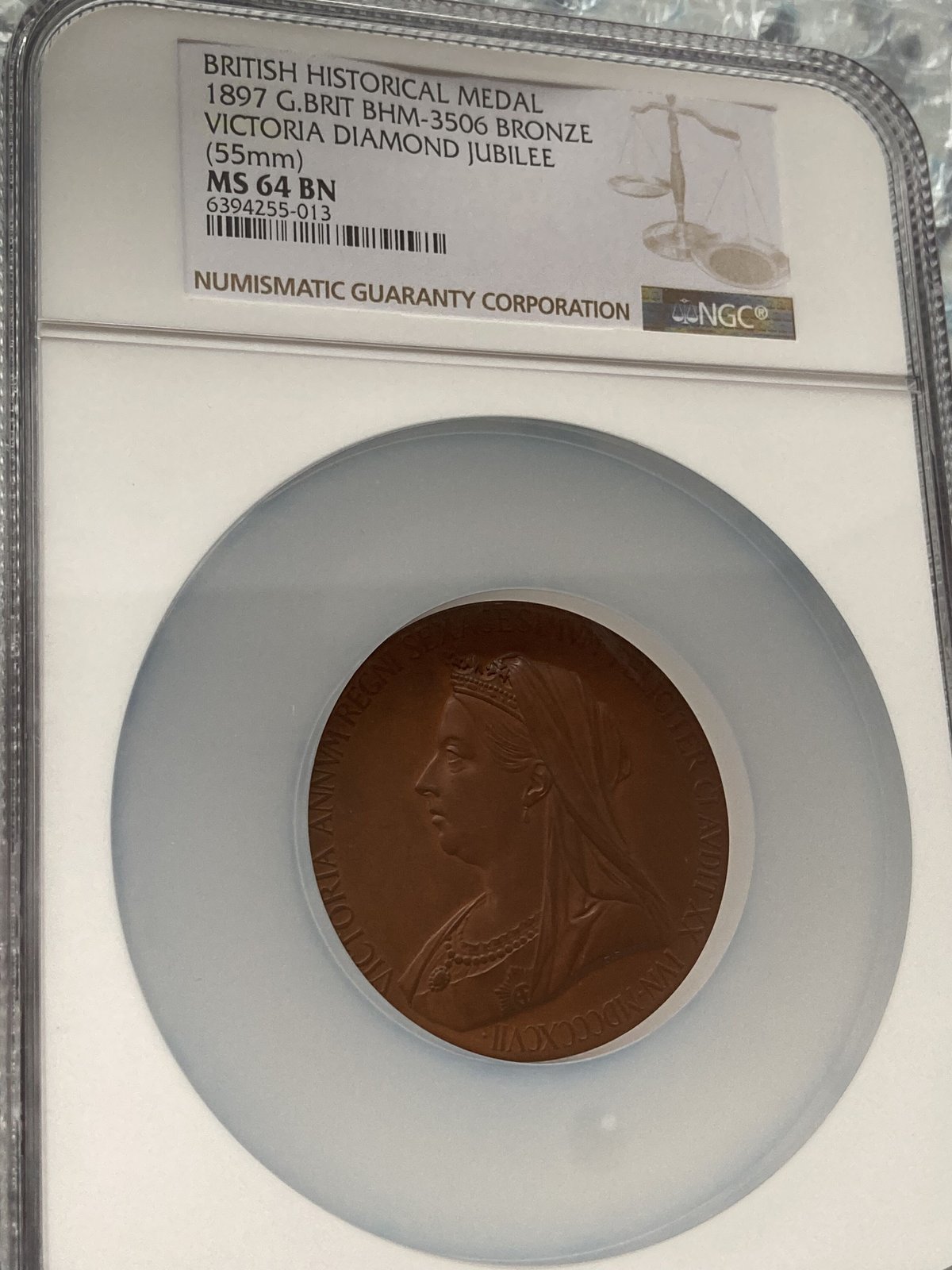 1897年 ヴィクトリア女王 ダイアモンドジュビリー マット 銀貨 NGC-