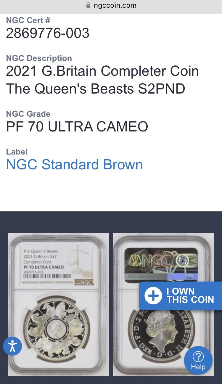 大人気！！2021年 クイーンズビースト コンプリーター 銀貨  PF70 NGC70鑑定】コンプリーター・最終版 クイーンズビースト 1オンス