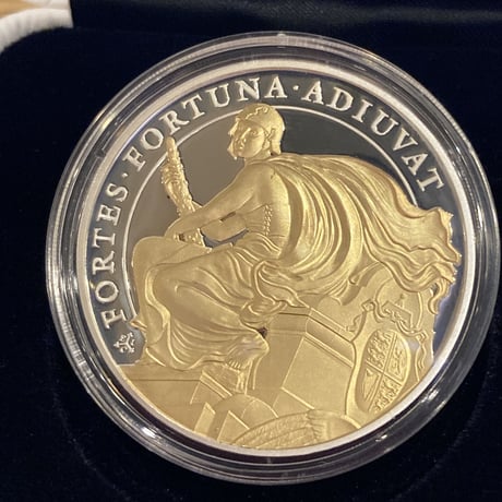 Gilt版 女王の美徳シリーズ 勇気 COURAGE 2022 セントヘレナ 1オンス銀貨 シルバー プルーフコイン 金メッキ
