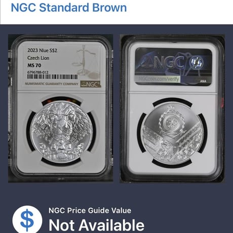 【最新2023年のNGC鑑定MS70】ニウエ チェコのライオン ボヘミア 1オンス銀貨 シルバーコイン チェコ共和国 czech lion
