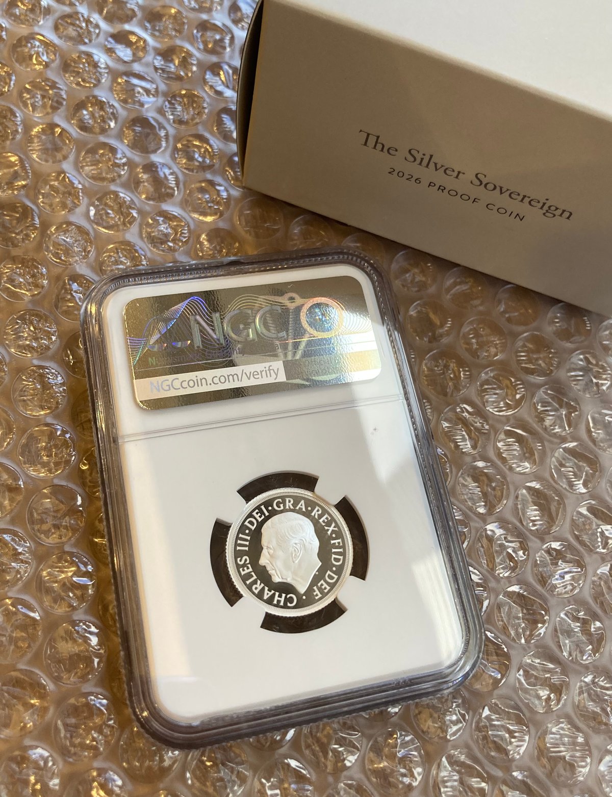 2026 イギリス 1ソブリン 銀貨 PCGS 最高鑑定 セントジョージ 2026