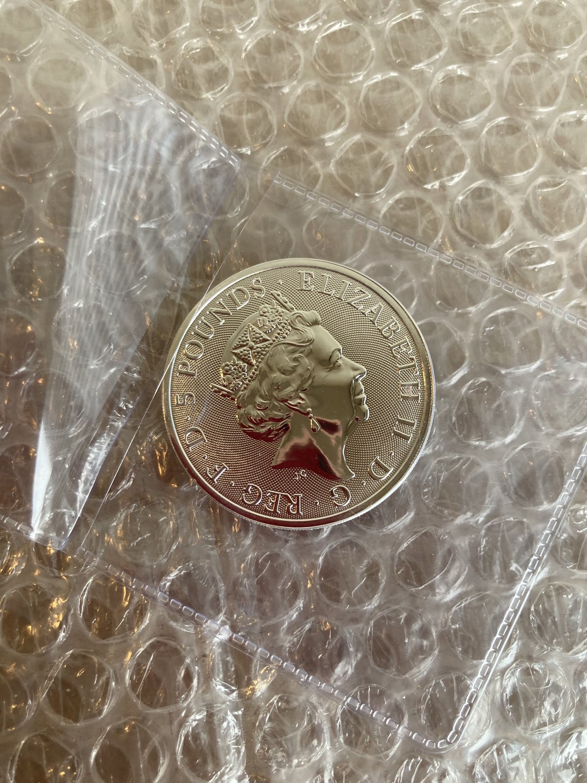 2オンス銀貨 2022 ロイヤルテューダービースト イングランドのライオン