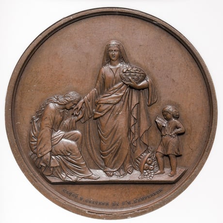 NGC鑑定MS63BN 1863年 フランス ナポレオン3世 青銅 ブロンズメダル 42mm FRANCE Napoleon III Bronze Medal ※コイン・貨幣ではない
