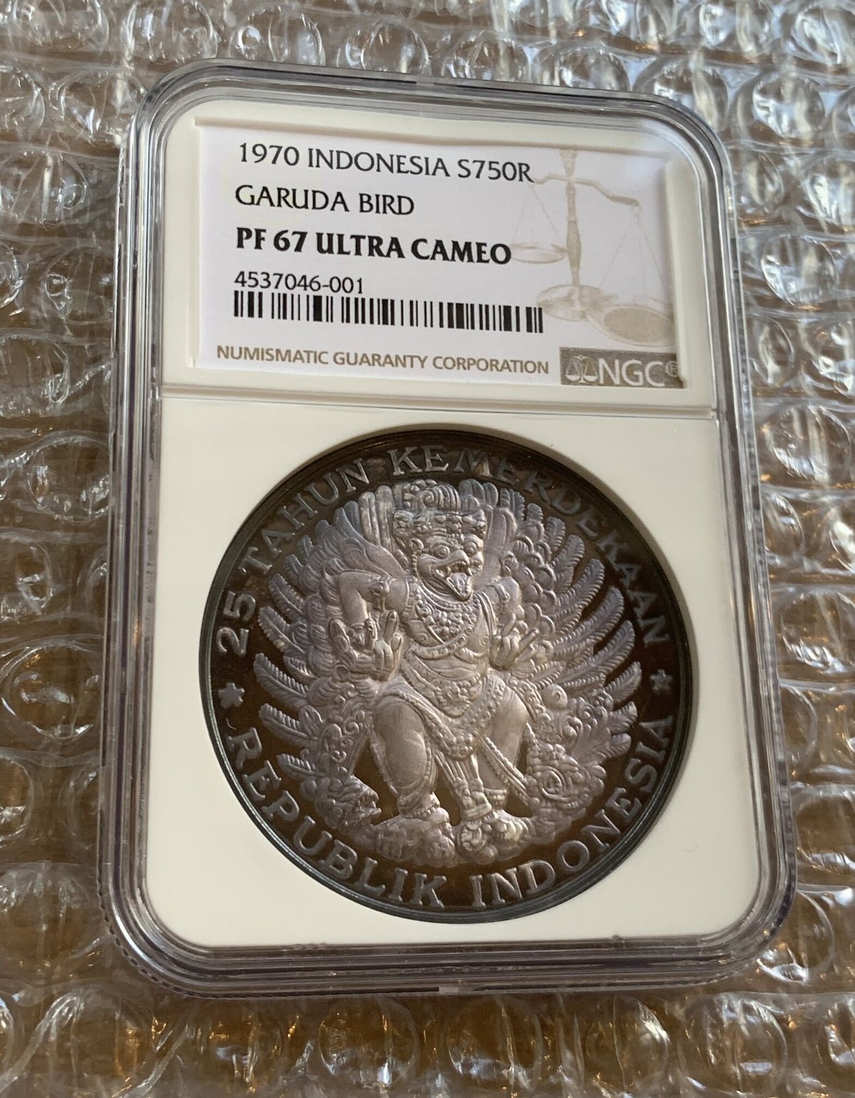 1974年 インドネシア ジャワトラ 2000ルピア大型銀貨 PCGS高鑑定 1974年 インドネシア ジャワトラ 2000ルピア大型銀貨 PCGS高鑑定