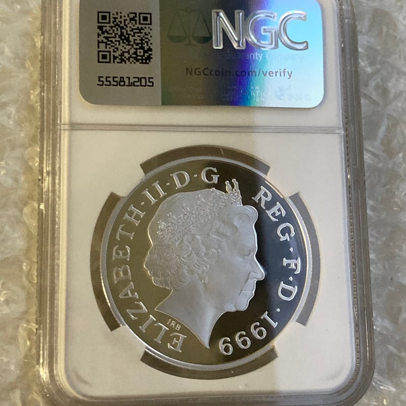 1999 イギリス ダイアナ妃追悼 £5 プルーフ銀貨 NGC PF69UC ③