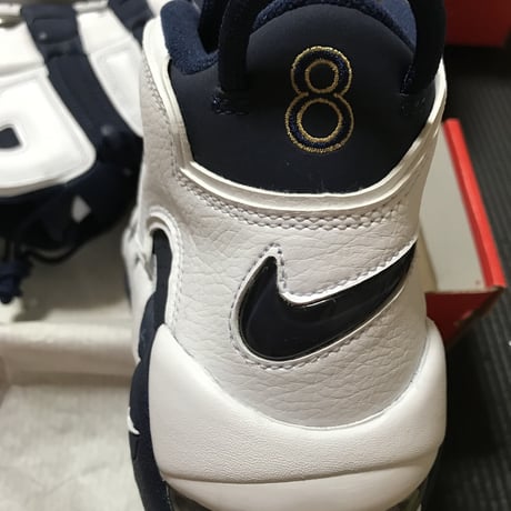 【新品】2020年度版 ナイキ エアモアアップテンポ モアテン オリンピックカラー 白青 ホワイト ネイビー NIKE AIR MORE UPTEMPO