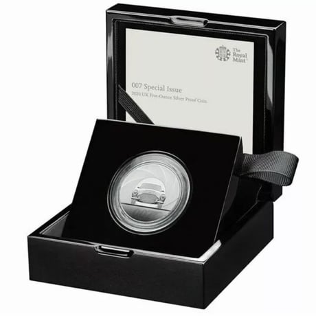 【007・５オンス銀貨】2020年 007 ジェームズ・ボンド 10ポンド銀貨  プルーフコイン シルバー 英国 イギリス ロイヤルミント James Bond Royal Mint
