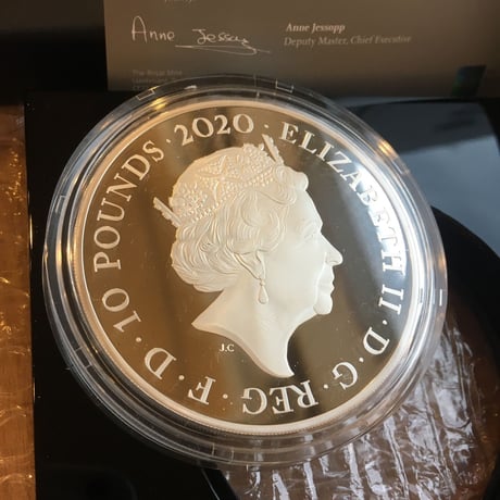 【007・５オンス銀貨】2020年 007 ジェームズ・ボンド 10ポンド銀貨  プルーフコイン シルバー 英国 イギリス ロイヤルミント James Bond Royal Mint