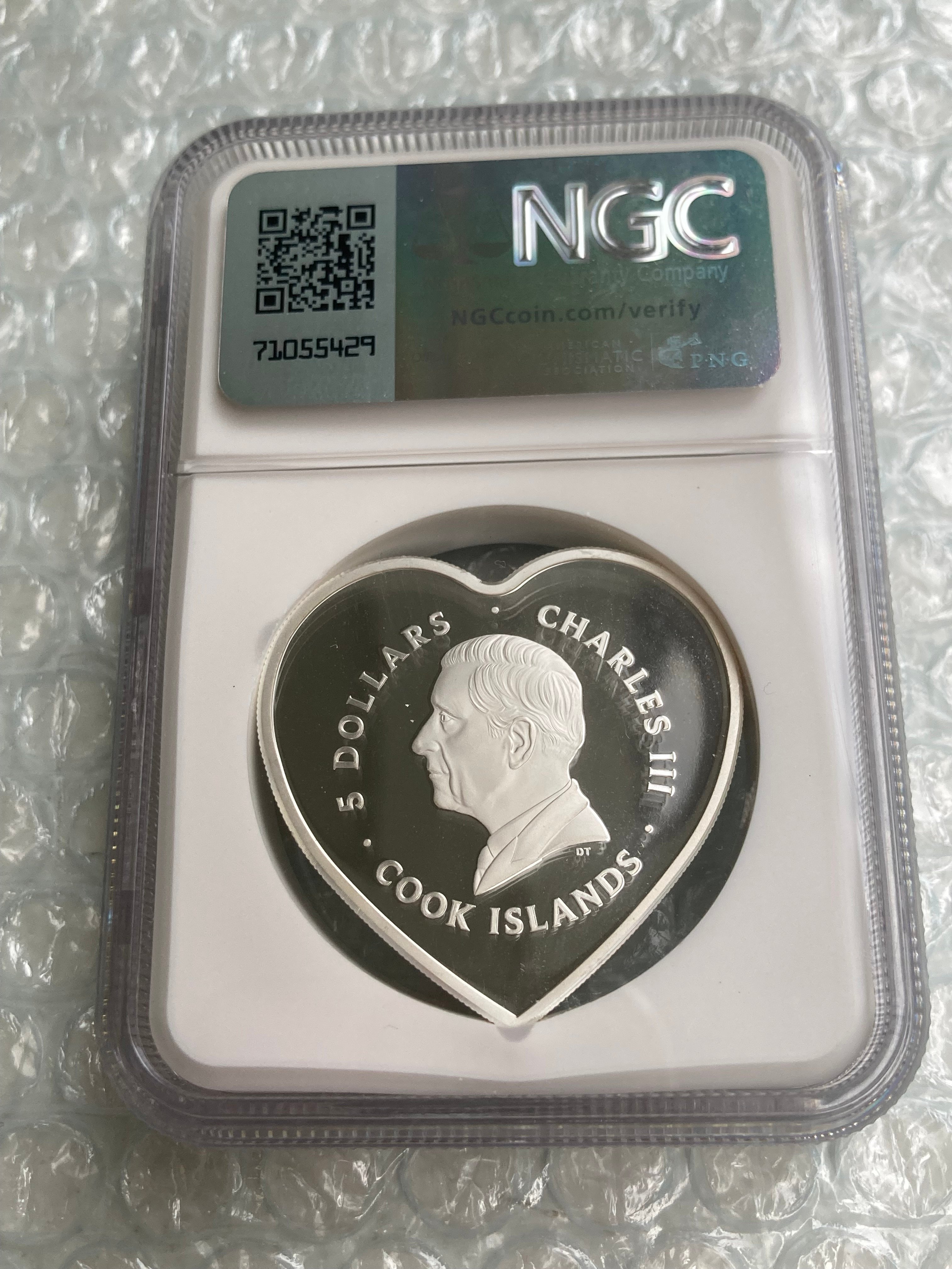 【愛の輝き】PCGS 70DCAM 2025 ブリリアントラブ 銀貨 クック諸島 original