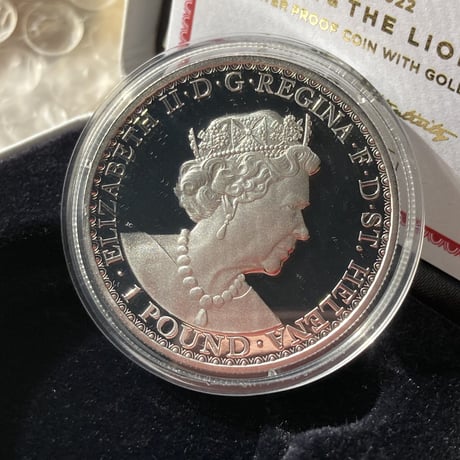 2022年 ウナとライオン Gilt･GOLD PLATE版 セントヘレナ 1オンス銀貨 金メッキ シルバー プルーフコイン Una Lion