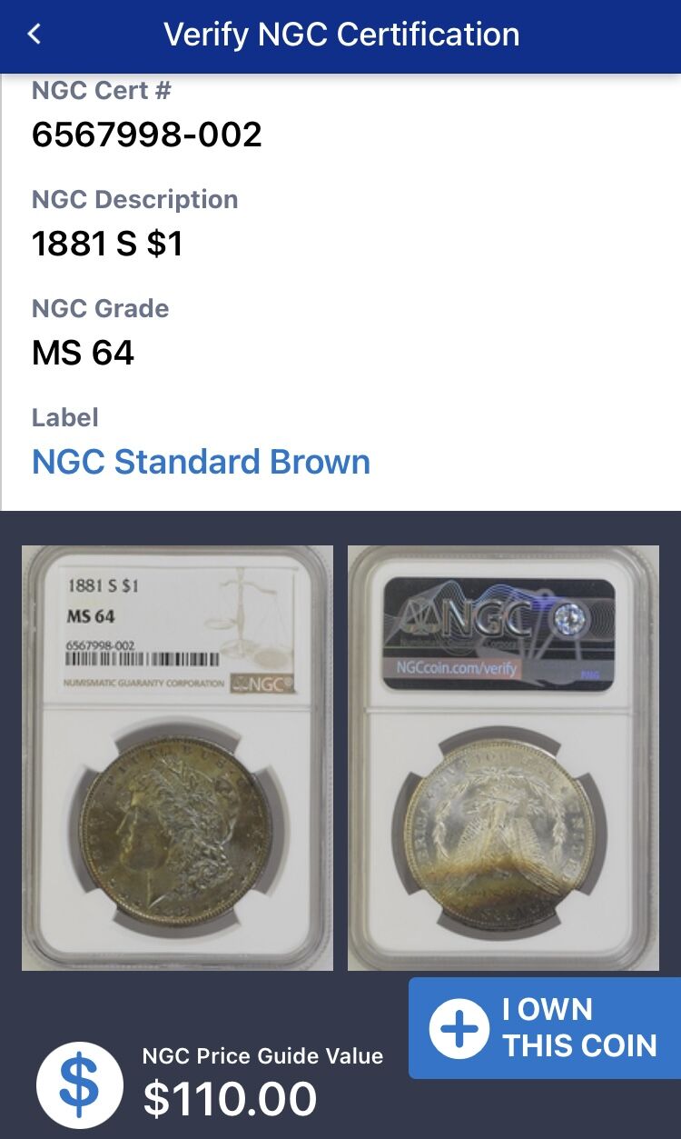 モルガン銀貨ペンダント　1881年 1881年 アメリカ古銭 イーグル 大型銀貨 1ドル コイン モルガン