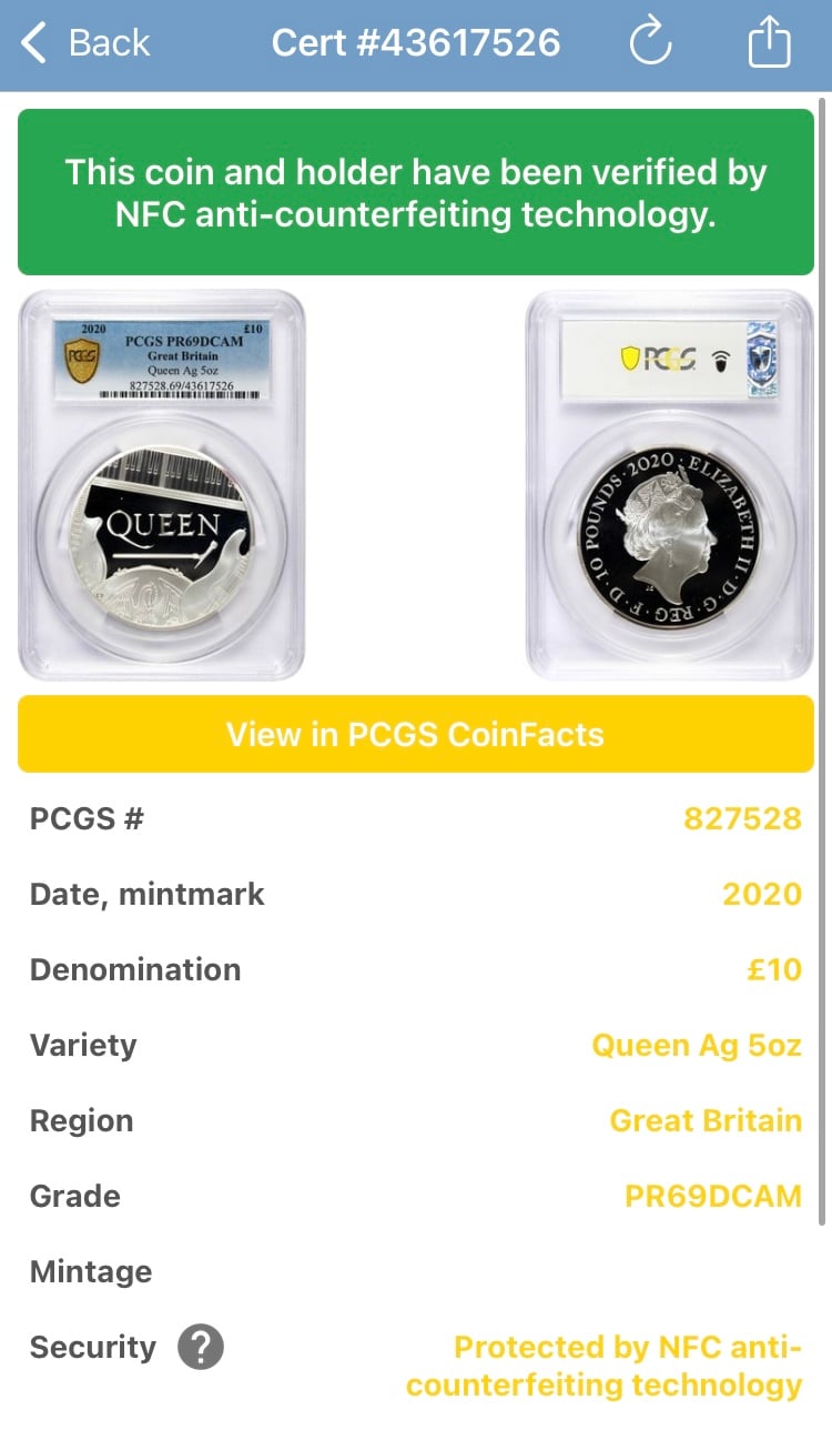 PCGS鑑定PR69・世界20枚】QUEEN 5oz ミュージック レジェンド