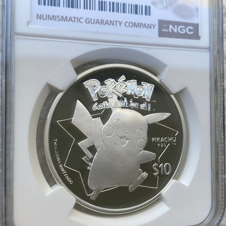 【NGC鑑定PF69】 ニウエ 2001年 ポケモン ピカチュウ 10ドル銀貨 シルバー プルーフコイン NIUE POKEMON PIKACHU ※ポケカ・トレーディングカードではない