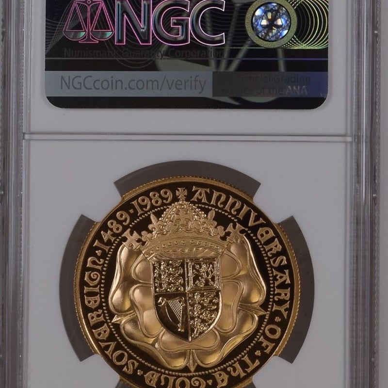 NGC PF70UC】イギリス テューダー・ローズ 1989年 5ソブリン 金貨