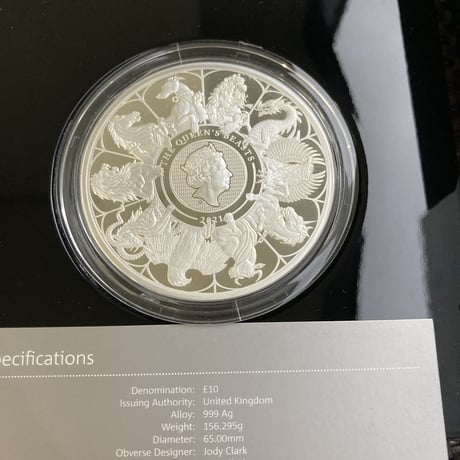 コンプリーター版 2021 クイーンズビースト 5オンス 10ポンド銀貨 プルーフコイン シルバー QUEEN'S BEASTS COMPLETER 5oz Silver coin