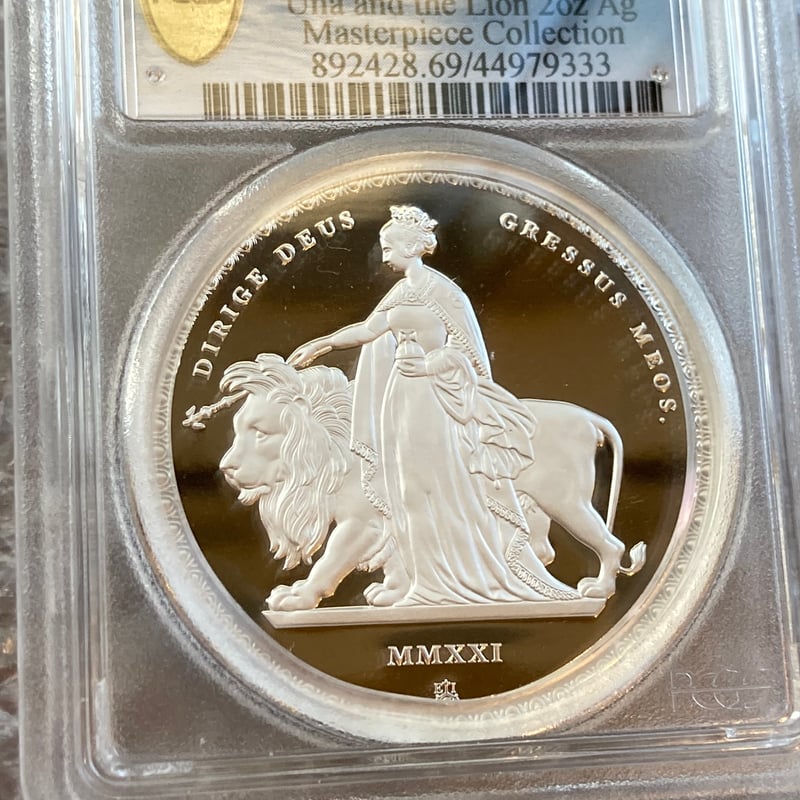 ウナとライオン　1オンス　銀貨　2021年　 セントヘレナ　PCGS MS69 PCGS鑑定PR69】ウナとライオン 2021年 セントヘレナ造幣局