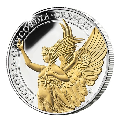 金メッキ版 セントヘレナ 2021 女王の美徳シリーズ 勝利 1オンス銀貨 シルバー プルーフコイン VICTORY  gold plate