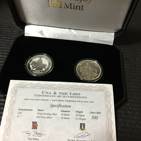 【500組限定】2枚セット ウナとライオン 2019 銀貨 コイン reverse coin リバース プルーフ