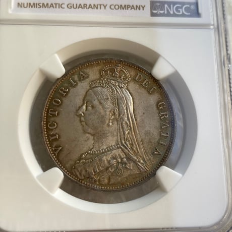 NGC鑑定MS63 1887年 ハーフクラウン銀貨 ヴィクトリア女王 ジュビリーヘッド シルバー アンティークコイン イギリス 英国 JUBILEE HEAD HALF CROWN